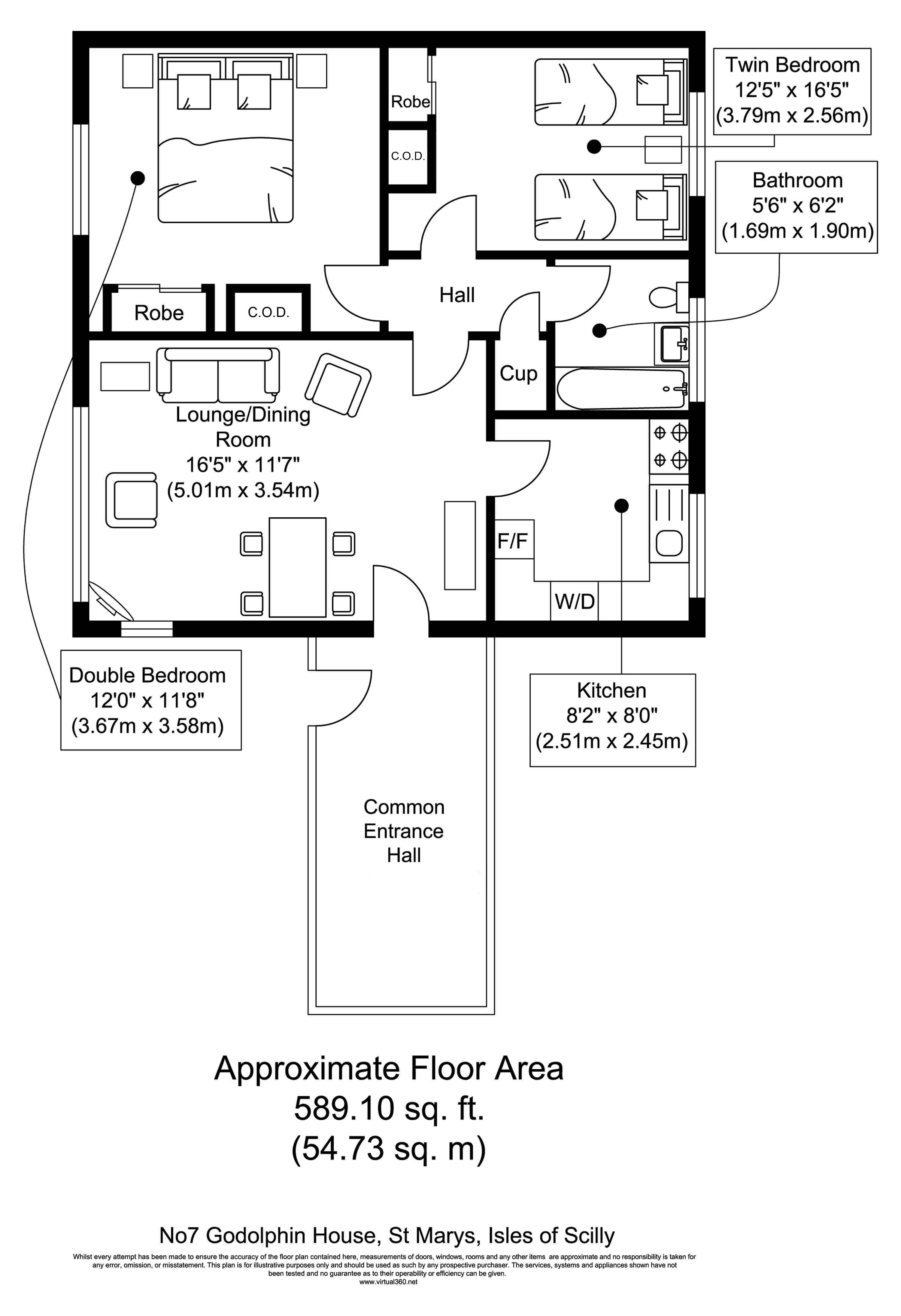 7 Godolphin House self catering flat Isles of Scilly